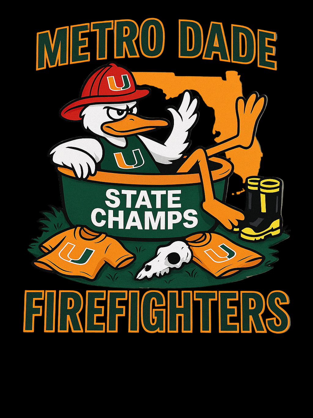 Metro Dade Firefighters “UM” themed shirt