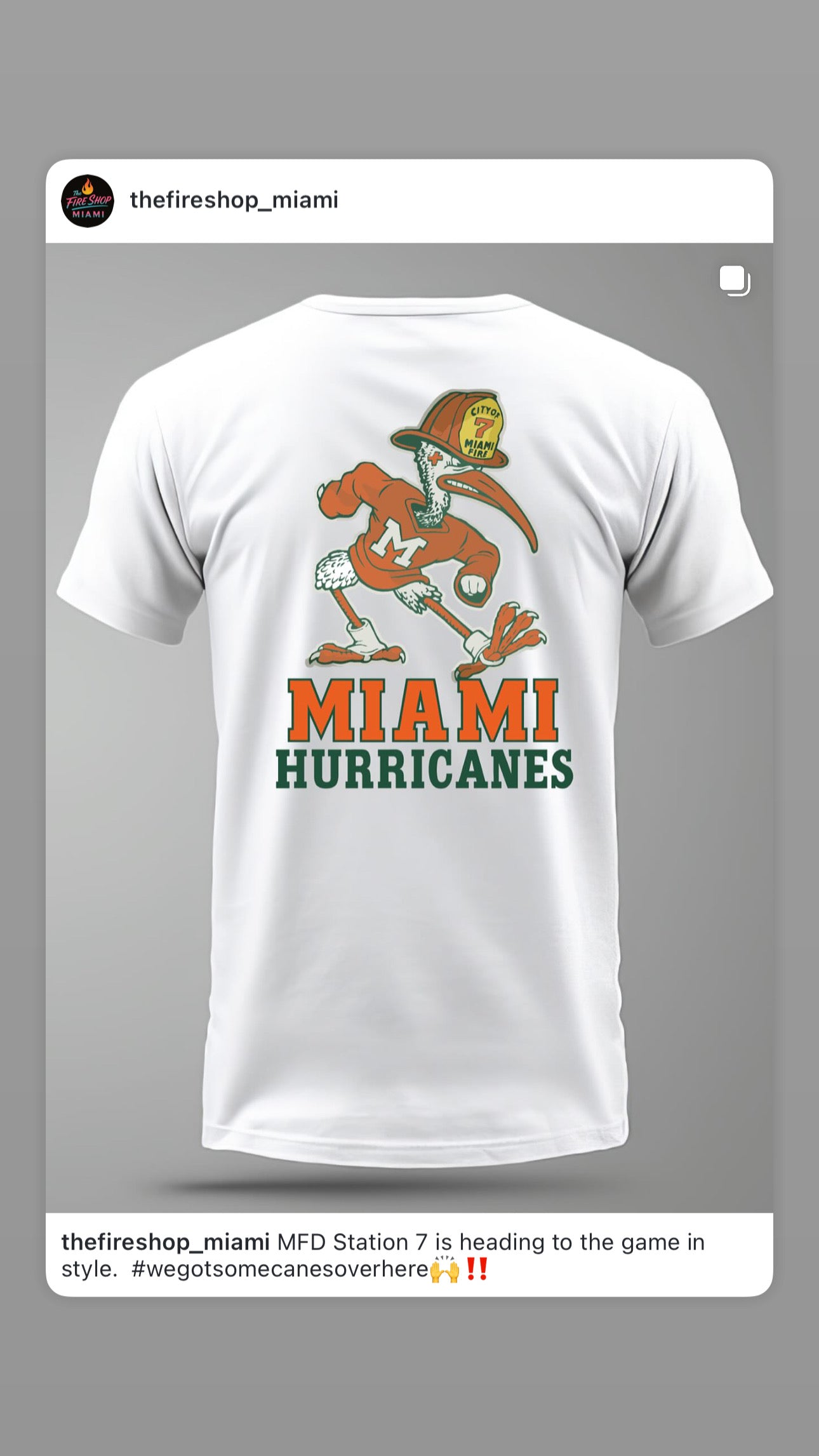 MFD Miami Hurricanes short sleeve shirt