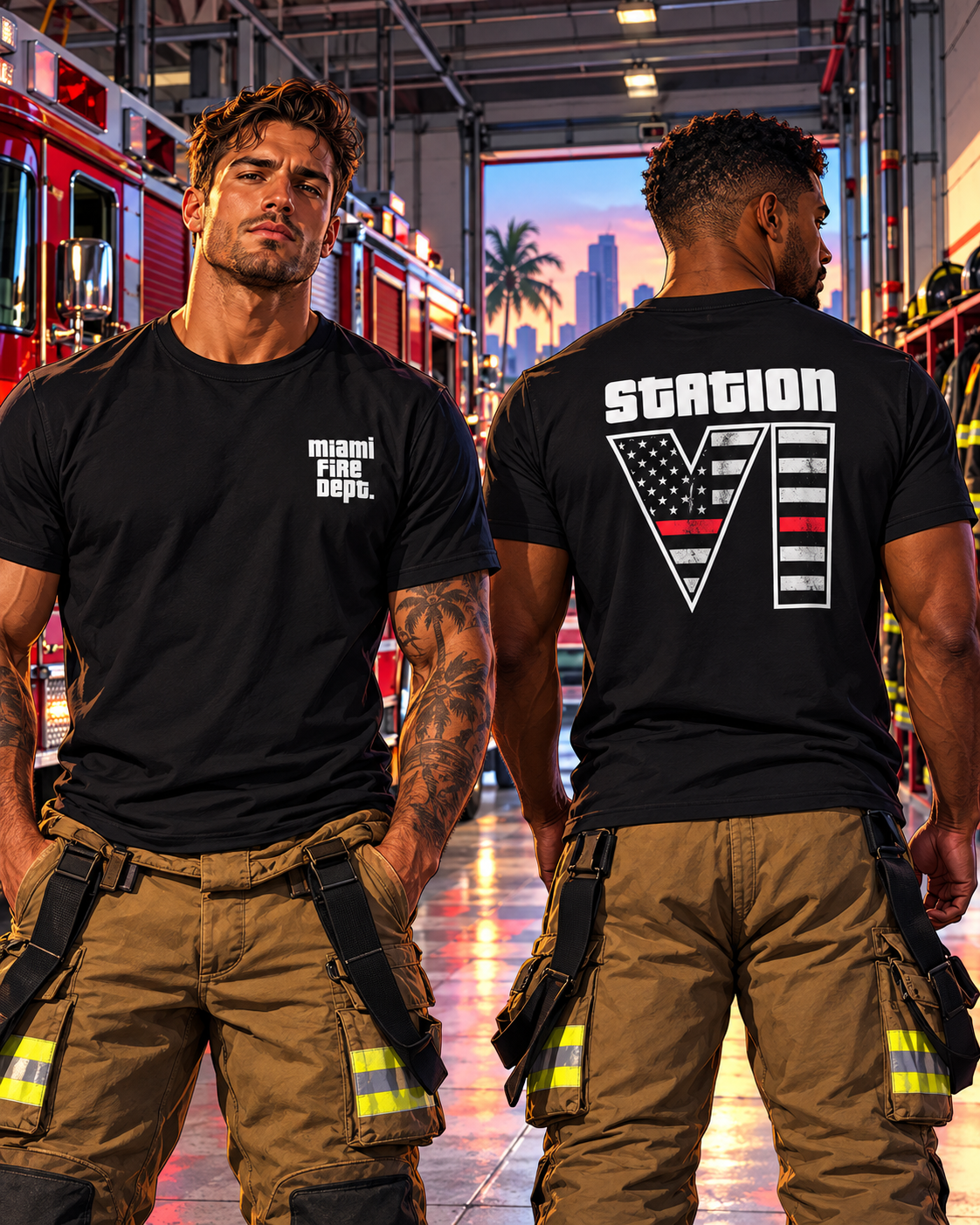 Miami Fire Department STATION 6 Thin Redline