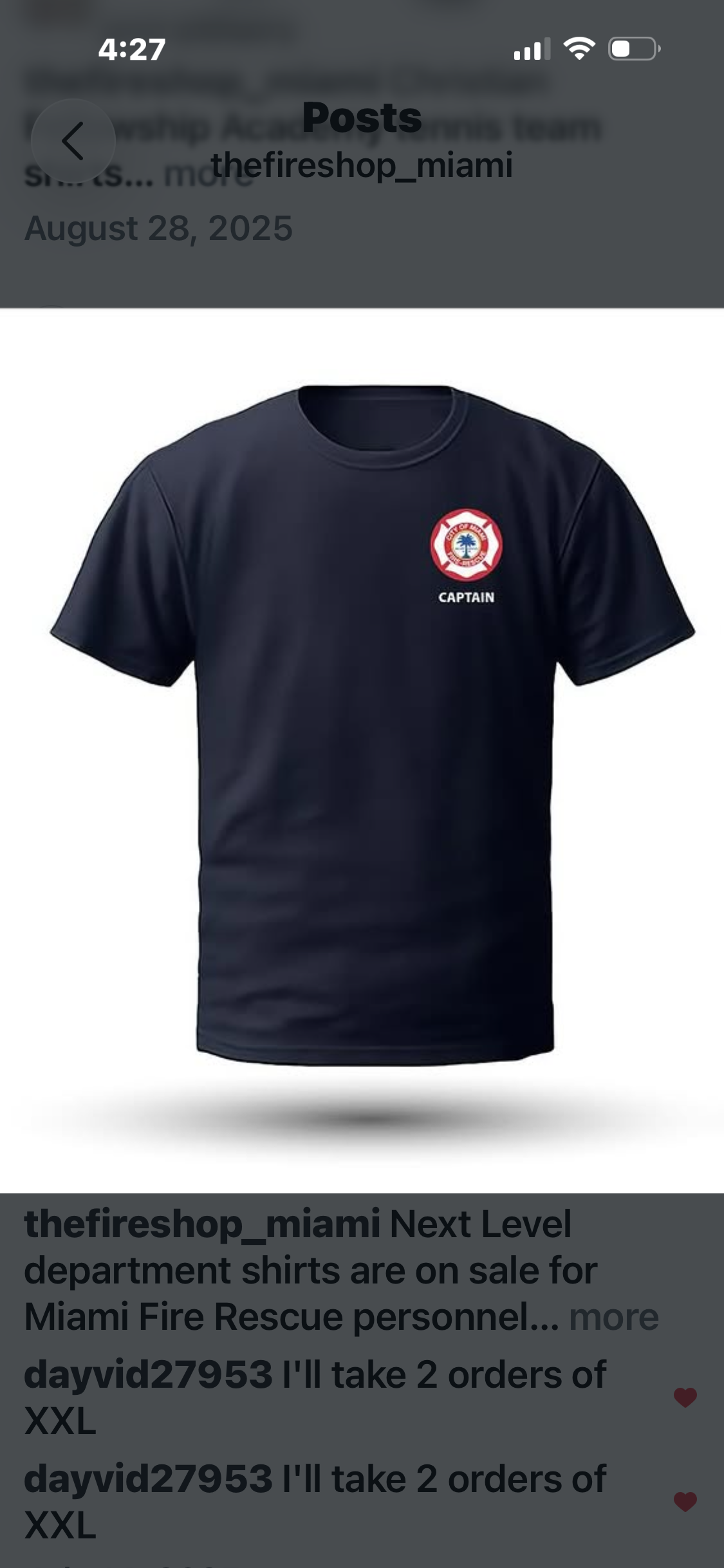 Captain navy tee front